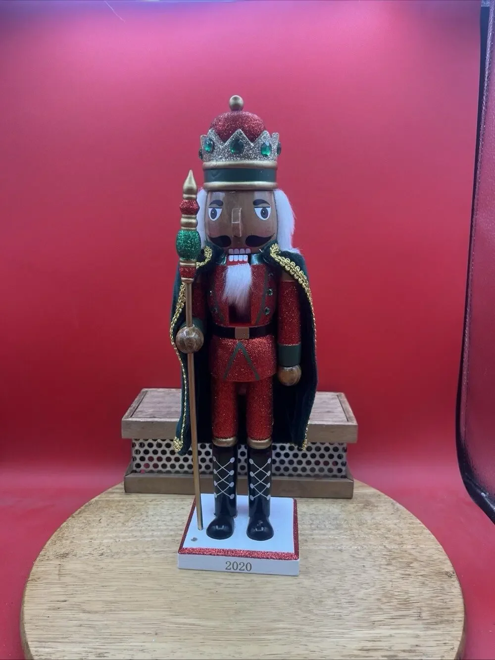 2020 Red Glitter King Guard Nutcracker Gold Wooden Christmas Holiday Cape 14